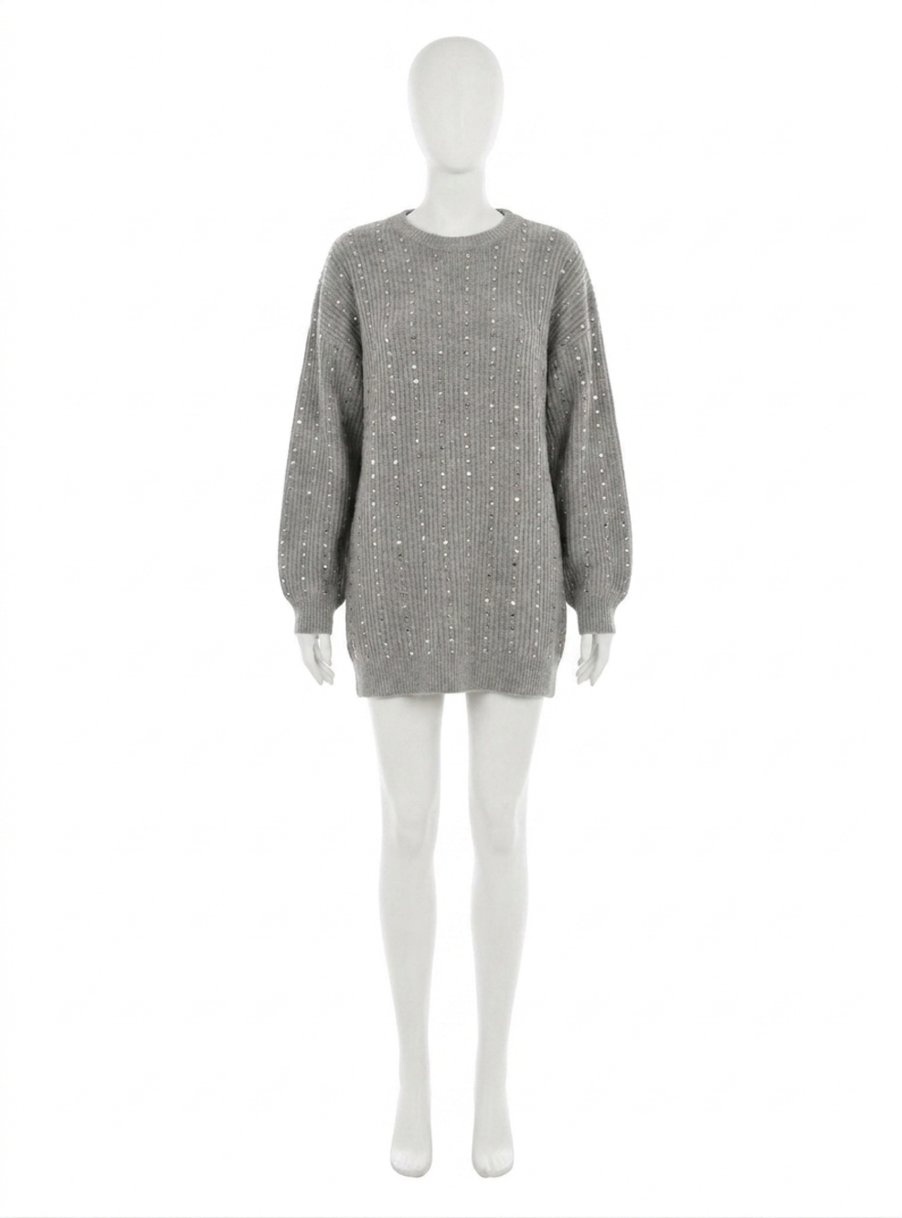 NEW SHOW ME YOUR MUMU social sweater dress in silver